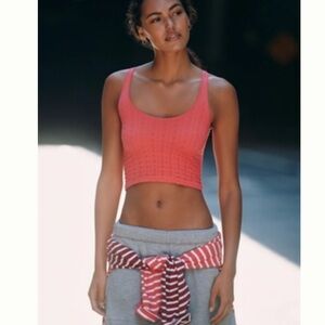 NWT Anthropologie Pink Cropped Tank Top